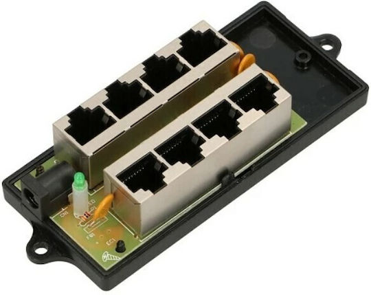 4-Ports 10/100 PoE-Adapter Cat5e Schwarz