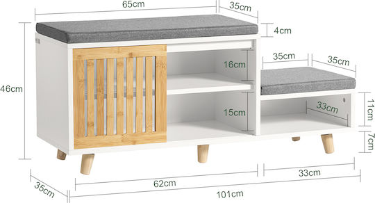 Entry Furniture White 100x45x35cm