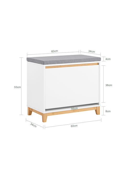 Eingangsmöbel mit Bank White 60x55x34cm