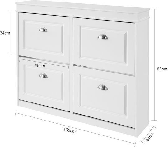 Мебел За Антре В Бял Цвят 105x82.5x24см