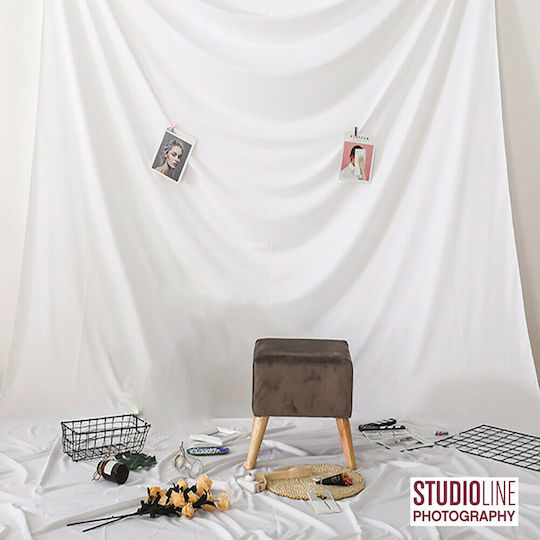 Studioline 3 x 6 Double-Sided Professional White Polyester Photography Backdrop Cloth Eshop