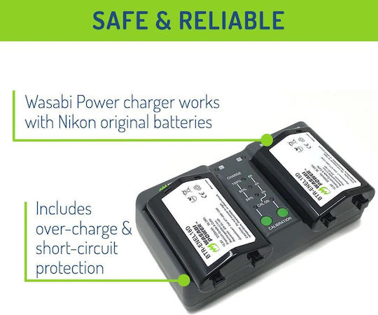 Wasabi Power Dual Charger 2-Pack Battery Nikon En-el18d