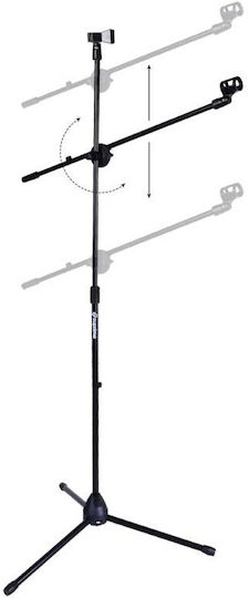Suprimo M1 Suport Microfon Braț Articulat Dublu Rabatabil 2 Microfoane Suport Flexibil Clește Suport Microfon Trepied Rabatabil Bază 800 1450mm Macara Suport Trepied Microfon Pa 2x Microfoane 2x Suport Microfon Ideal Pentru Muzicieni Cântăreți Instrumente Muzicale