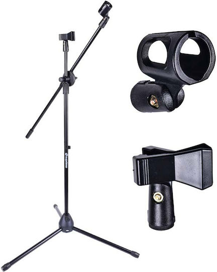 Suprimo M1 Suport Microfon Braț Articulat Dublu Rabatabil 2 Microfoane Suport Flexibil Clește Suport Microfon Trepied Rabatabil Bază 800 1450mm Macara Suport Trepied Microfon Pa 2x Microfoane 2x Suport Microfon Ideal Pentru Muzicieni Cântăreți Instrumente Muzicale