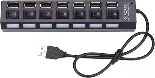 USB 2.0 7 Port Hub with USB-A Connection