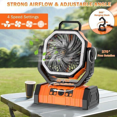 Powertech Mini Klimaanlage USB und Powerbank 15W Orange PT-1430