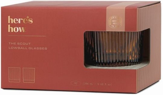 Set of Glasses Cocktail/Drinking / Whiskey made of Glass in Orange Color 266ml 2pcs