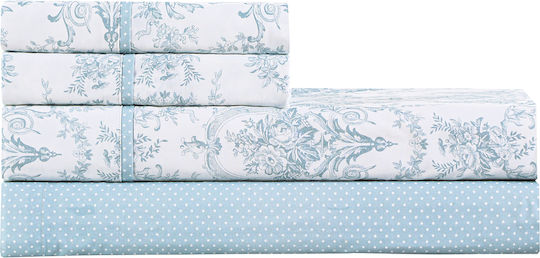 Liolios Home Sheet Sets Queen 245x270cm. Aqua 4pcs