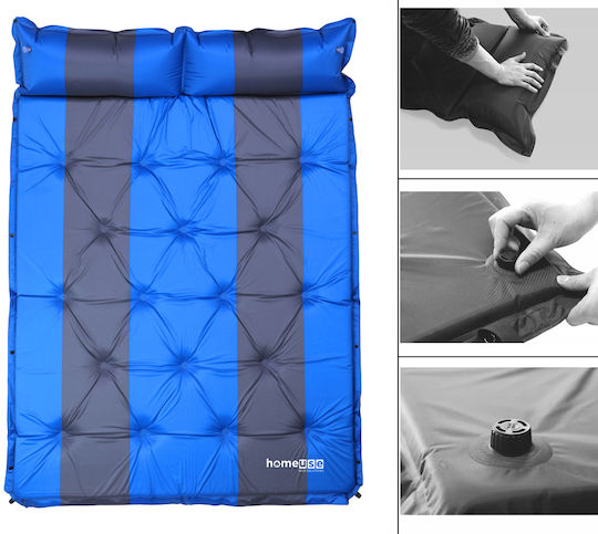 Home Use Self-Inflating Double Camping Sleeping Mat 192x132cm Thickness 3cm in Blue color