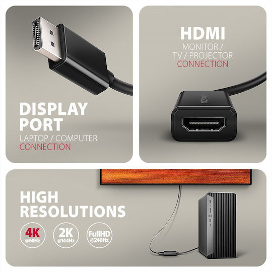 Axagon Converter DisplayPort male to HDMI female 1pcs