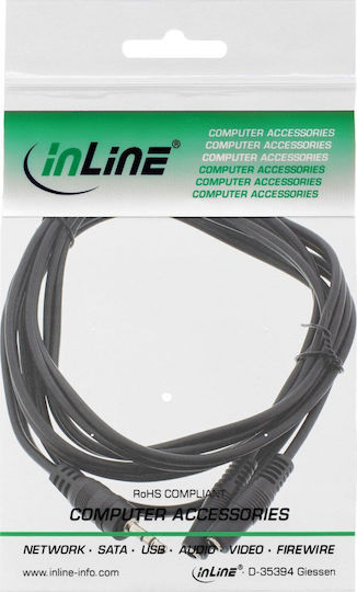 InLine 3.5mm Jack Cable Male - 2x 3.5mm Female Black 2m 99300B