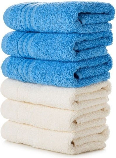 Hobby Home Prosoape De Baie 30x50cm Crem/Albastru 6 Bucăți Greutate 500gr/m²