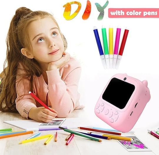 D8 Γοργόνα Kinderkamera 2MP mit Thermodruck Optischer Zoom 8x Rosa