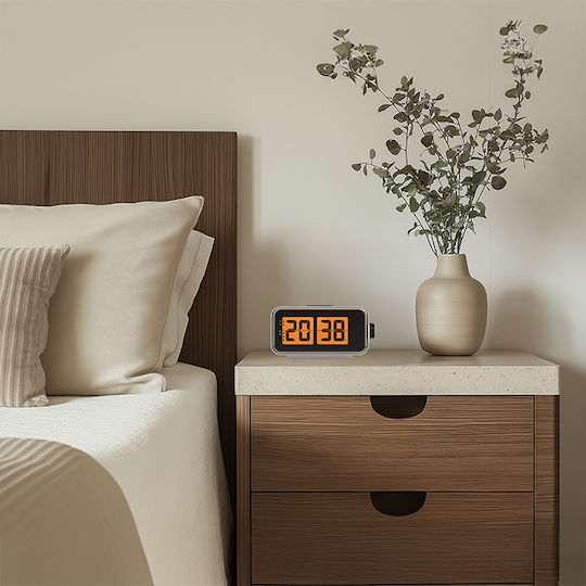 Life Desk Flip Tabletop Digital LED Clock with Alarm Clock Orange 221-0458