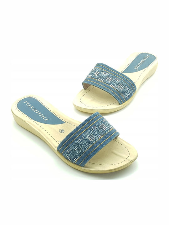 Women's Flat Sandals in Blue Color