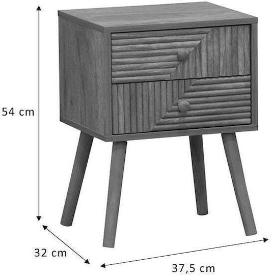 Κομοδίνο Historic Ξύλινο Μπεζ 37.5x32x54cm