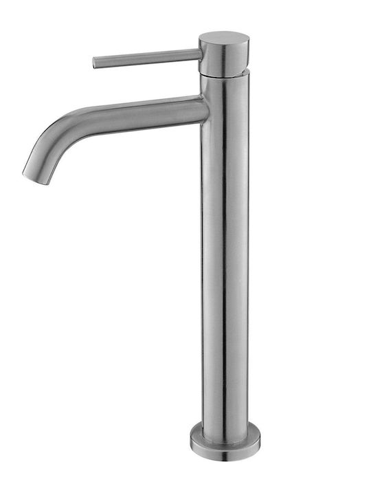 Karag Artemis Mixing Inox Tall Sink Faucet Silver