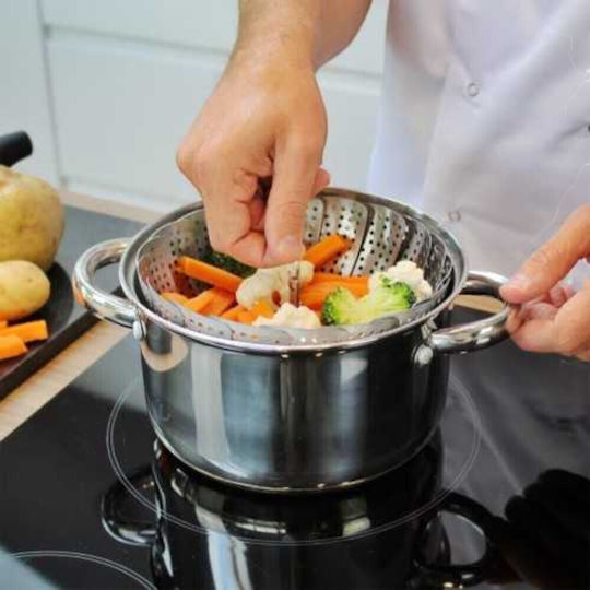 Steamer Basket Foldable Stainless Steel 16cm 9kzn11