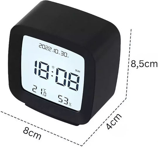 Digitaler Wecker LCD-Bildschirm Temperatur Luftfeuchtigkeit Schlummerfunktion 8x4x8,5 cm Aria Trade