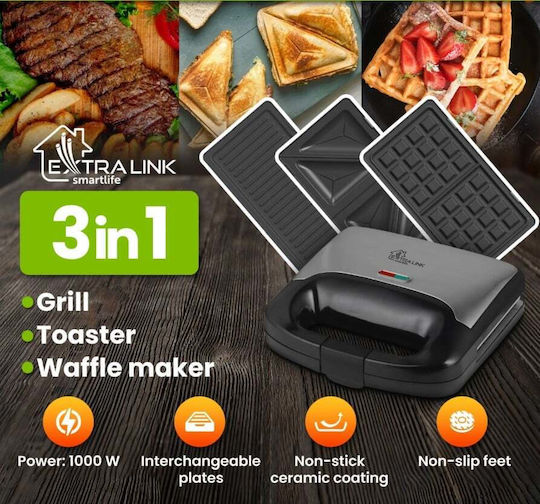 Extralink Smart Life Grill Sandwichmaker Grill 1000W Gray