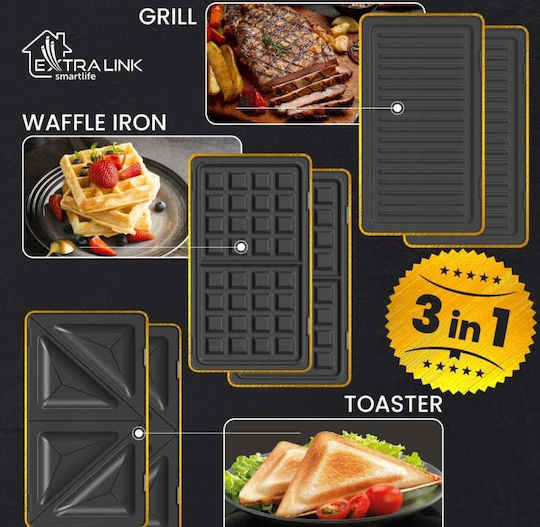 Extralink Smart Life Grill Sandwichmaker Grill 1000W Gray
