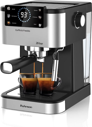 Rohnson Caffè & Freddo Automatic Espresso Machine 1350W 20bar Pressure Brown R-98028