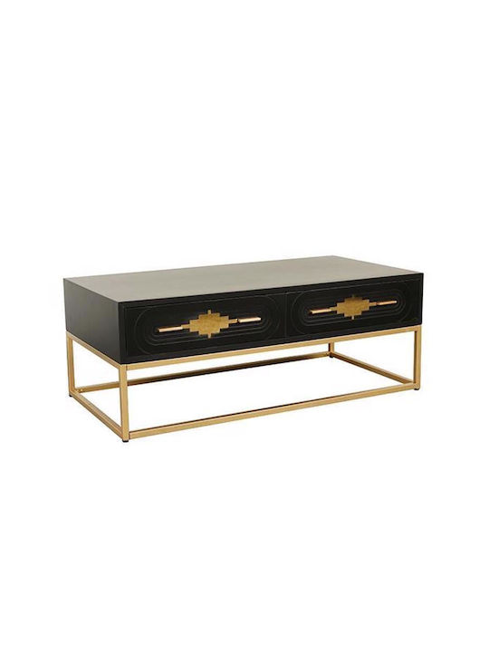 Rectangular Central Metal Coffee Table Black M120xW60xH45cm