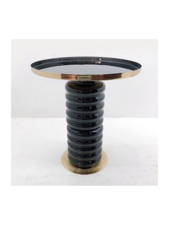 Rundes Beistelltisch Metall Schwarz-Gold M46xL46xH50cm