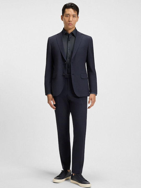 Regular-fit Langärmlig Hemd Dark Blue