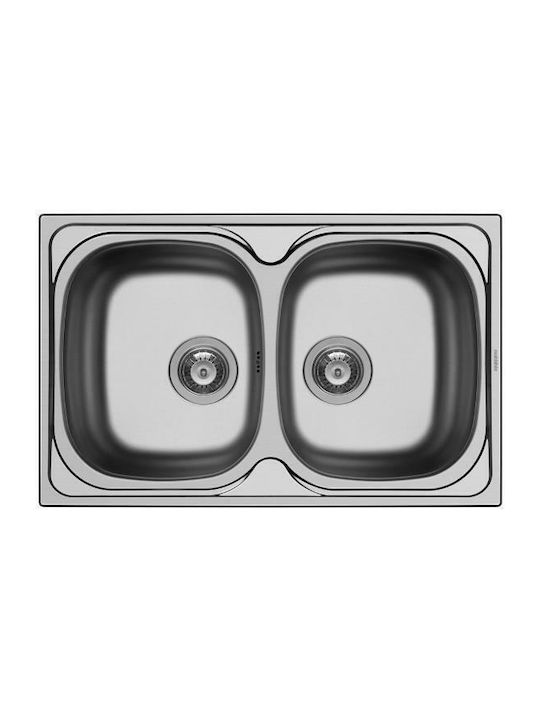 Maidtec Derby 2B 100185601 Drop-In Sink Inox Satin W79xD50cm Silver