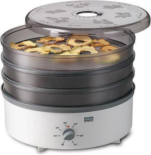 Stöckli Dörrex Mit Timer + Metallrost Αποξηραντής Τροφίμων με 3 Ράφια και Ρυθμιζόμενη Θερμοκρασία