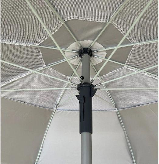 Solart Beach Umbrella Diameter 2m with UV Protection and Air Duct Beige