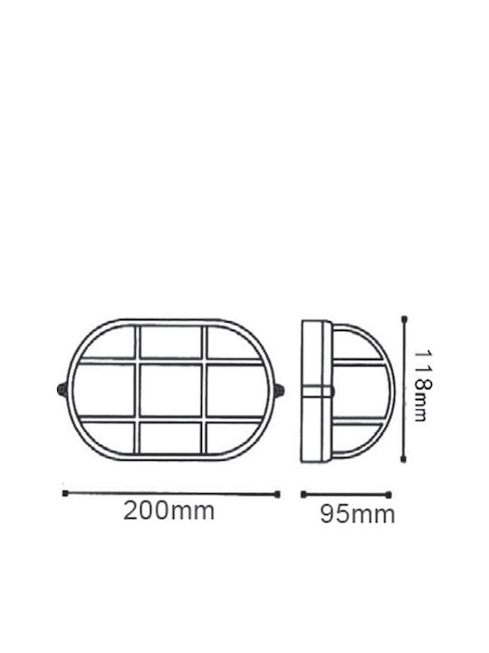 Aca Wall-Mounted Outdoor Turtle Light E27 IP45 28x11.8x9.8εκ.