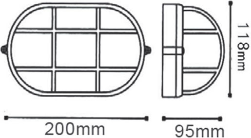 Aca Wall-Mounted Bulkhead Outdoor E27 IP45 28x9.8x11.8cm