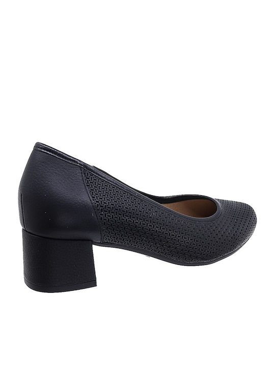 Leder Pumps Schwarz