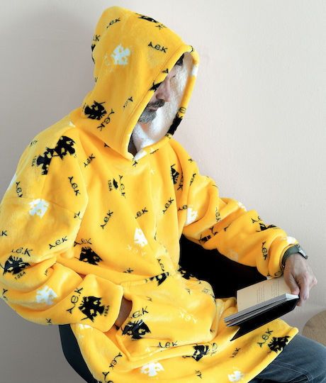 Palamaiki Huhu Fleece Decke mit Ärmeln 90x100cm Gelb