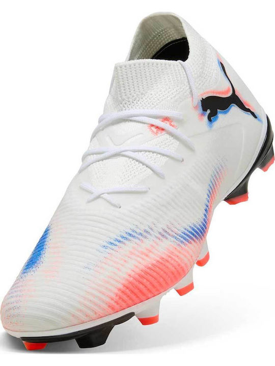 PUMA Future 8 Match Football Shoes with Cleats FG/AG White PUMA Future 8 Match Football Shoes with Cleats FG/AG White