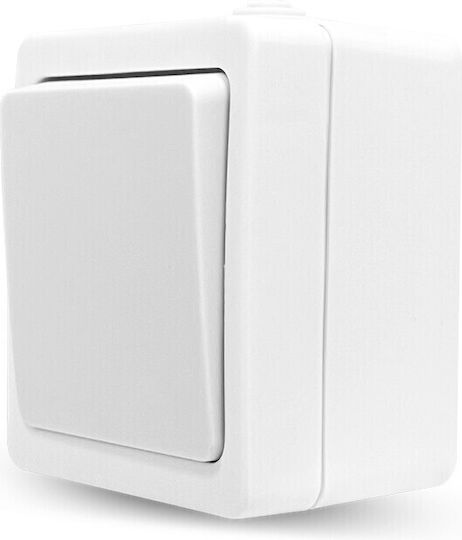 Geyer Waterproof Wall-Mounted Electrical Wall Switch One-Way with Frame Aller Retour White