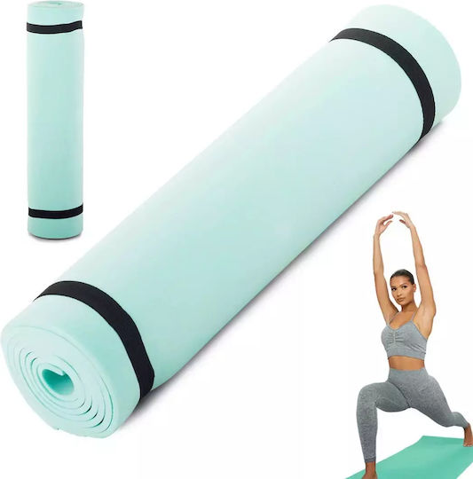 Pilates Exercise Mat Green with Carry Strap (180x50cm)