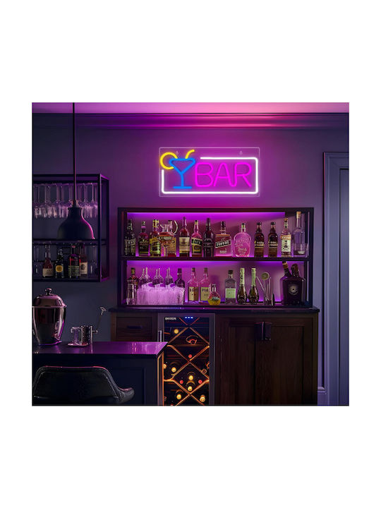 Neon Διακοσμητικό Φωτιστικό Roza LED 44x22εκ.