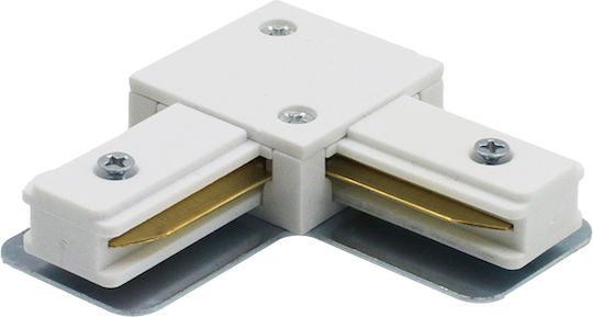 White Single-Phase Ceiling Track Corner