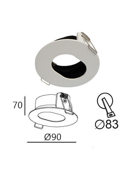 Viokef Top Spot Rund Metallisch Einbau Spot mit integriertem LED Weiß 9x9cm. 1Stück
