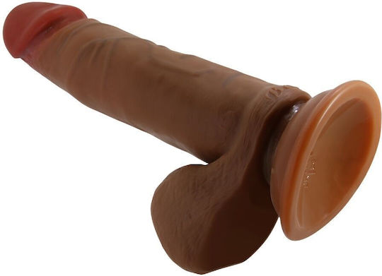 Baile Glass Dildo with Balls and Suction Cup Brown 21cm