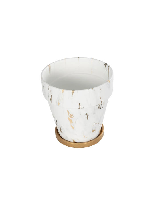 GloboStar Ceramic White Flower Pot 20x20x21cm