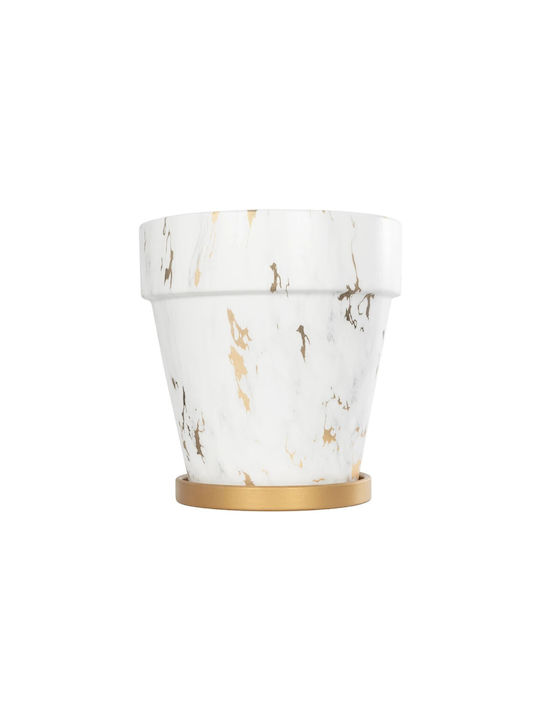GloboStar Ceramic White Flower Pot 20x20x21cm