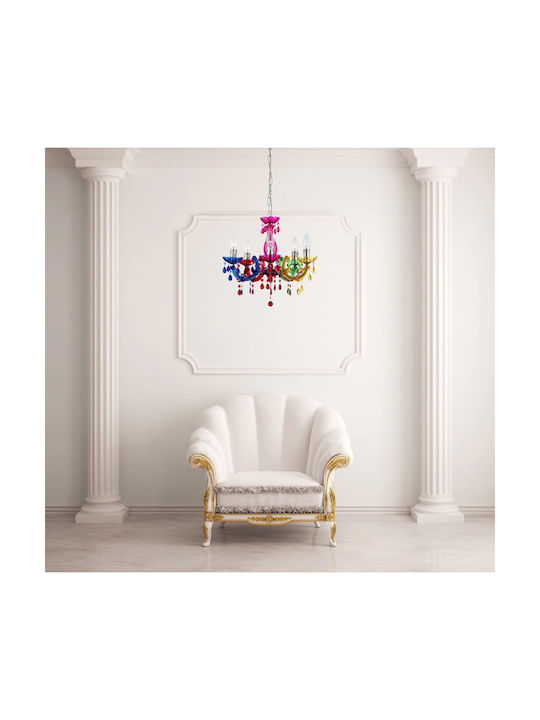 Globo Lighting Cuimbra II Chandelier Candlestick 6xE14 Multicolour 63118-5