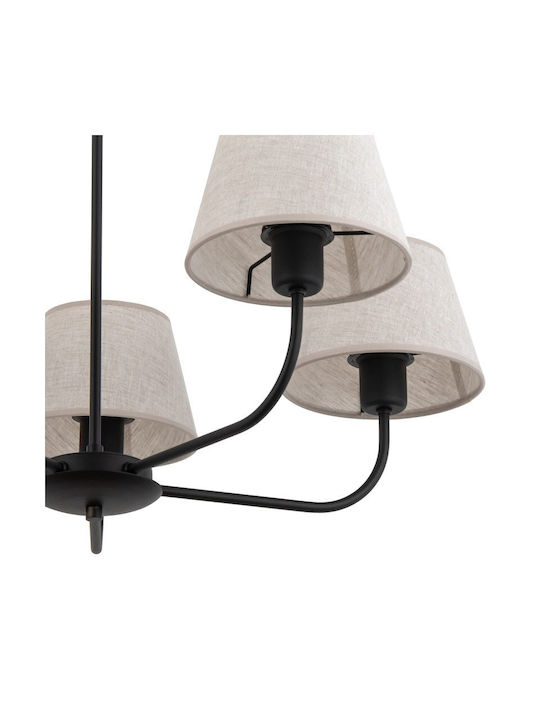 TK Lighting Chicago Kronleuchter 5xE27 Ø68cm mit Schirmen Beige 3989