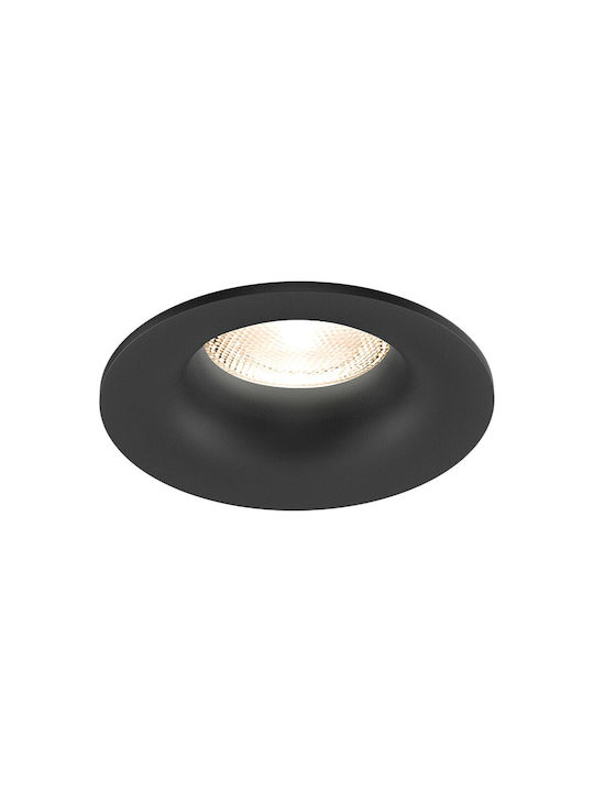 Braytron Rund Metallisch Einbau Spot mit Fassung GU10 Schwarz 8.3x8.3cm. 1Stück