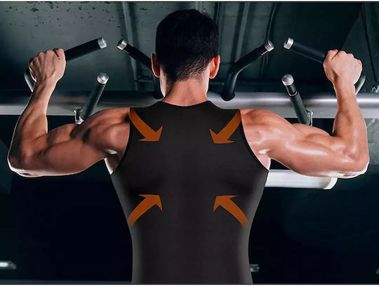 Men's Neoprene Fitness T-Shirt Zipper Slimming – Size L