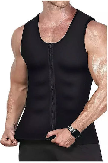 Men's Neoprene Fitness T-Shirt Zipper Slimming – Size L